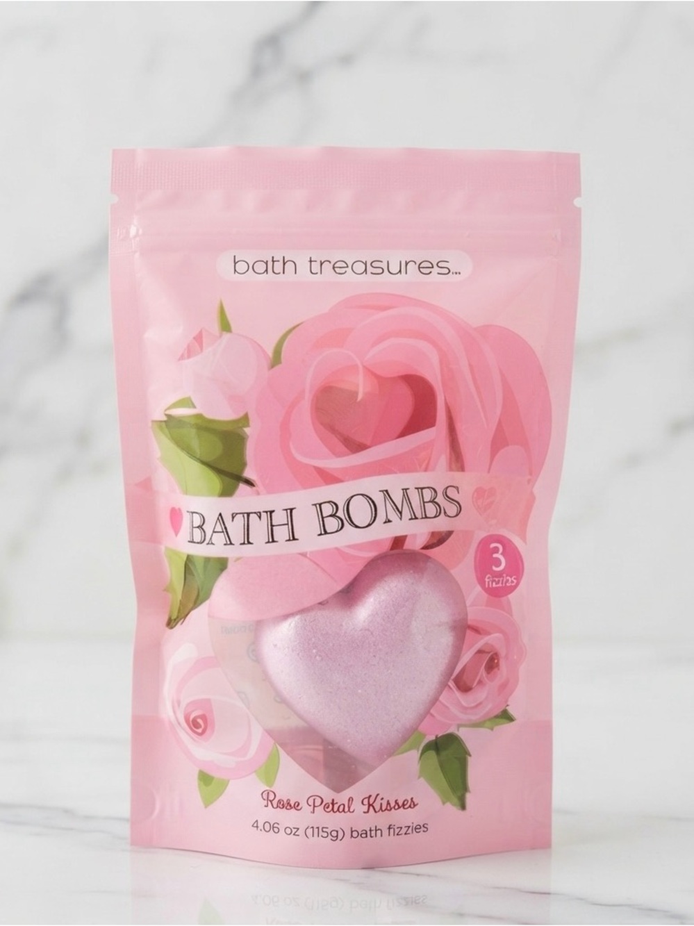 Bath & Body Works Pink Heart Bath Bombs - Rose Petal Kisses